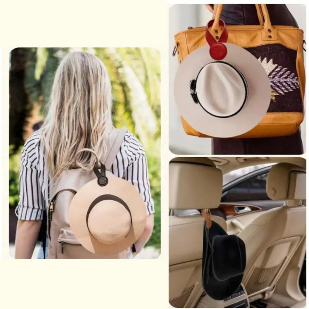PU Leather Hat Clip Portable Solid Color Keeper