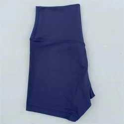 Women's High Waist Athletic Yoga Shorts - Sexy Solid Color, Squat-Proof Fitness Wear - S (Navy blue)