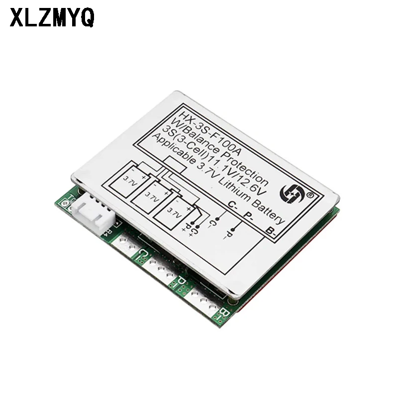 리튬 이온 배터리 보호 보드, PCB BMS 폴리머 충전기 충전 모듈, 균형 잡힌 3 셀, 3S, 100A, 11.1V, 12.6V