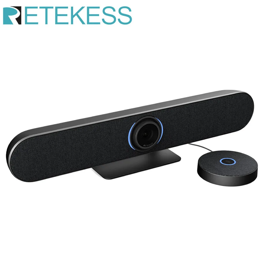 Retekess TC201 Professional Audio Conference All-in-One 4k AI with TC106 Omnidirectional Microphone for Medium-sized Meeting