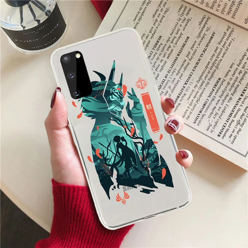 Anime Game Genshin Tác Động Ốp Lưng Điện Thoại Samsung Galaxy A21S A32 A41 A72 A71 S10 S20 S21 Plus Cực Dễ Thương hoạt Hình Bao samsung silicone case Cases For Samsung