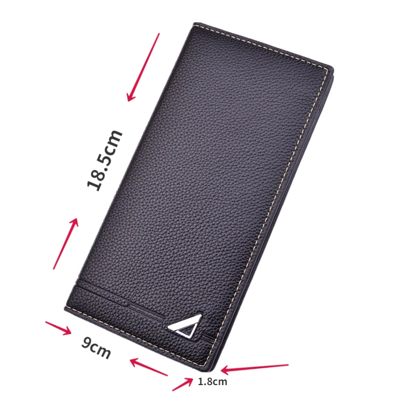 New Men's Wallet Men's Long Wallet Multi Card Slim Fashion Litchi Pattern Soft Leather Wallet Large Capacity Suit Bag 5