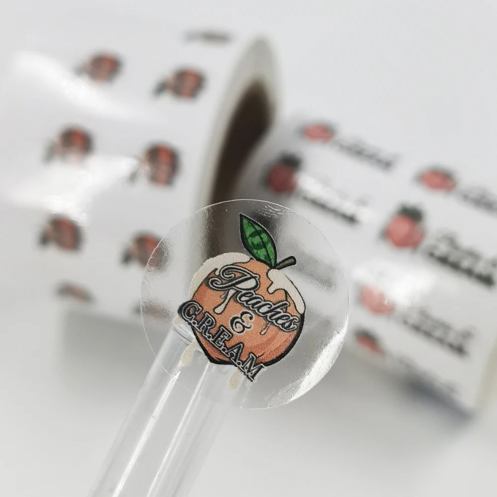 투명 자가 접착 스티커, 맞춤형 디자인, 투명 애완 동물 라벨, 컬러 인쇄 씰 태그, 직경 30mm, 1000 개, 무료 배송