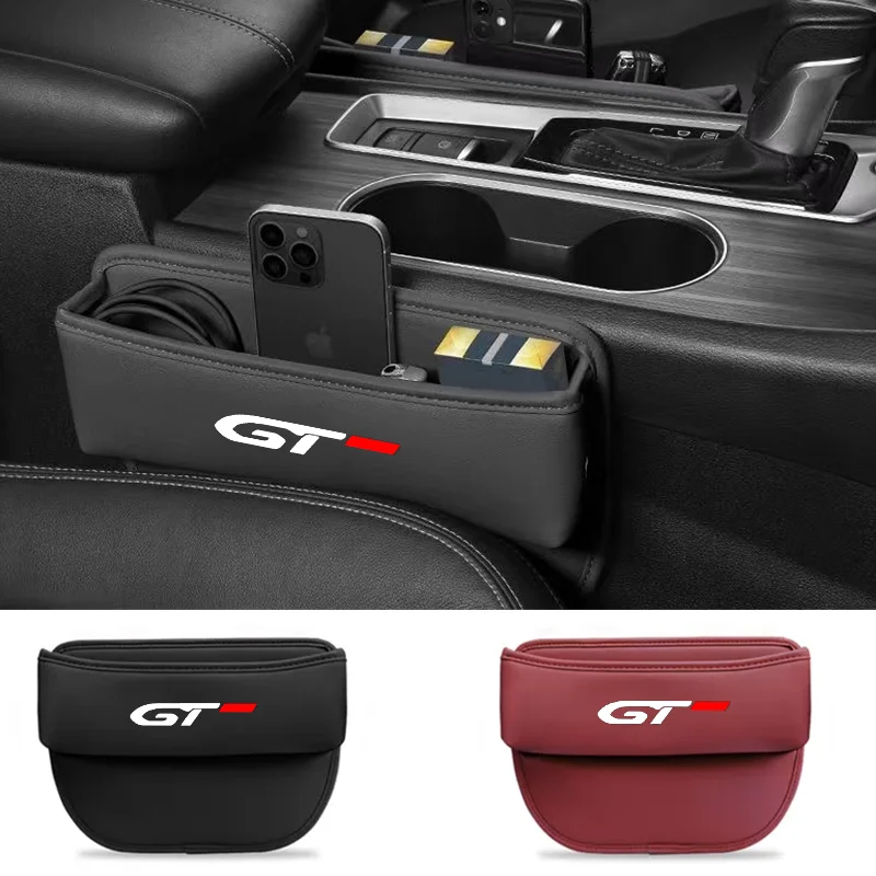 

Leather Car Seat Storage Box Auto Console Side Car Seat Crevice Storage Box for Peugeot gt gti gtline 508 5008 3008 208 2008 308