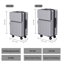 Ensemble de valises Comanlai avec roulettes à 360° °   Valises à roulettes et cadenas TSA, valises rigides en ABS, lot de 2 valises à roulettes, poignée télescopique 2