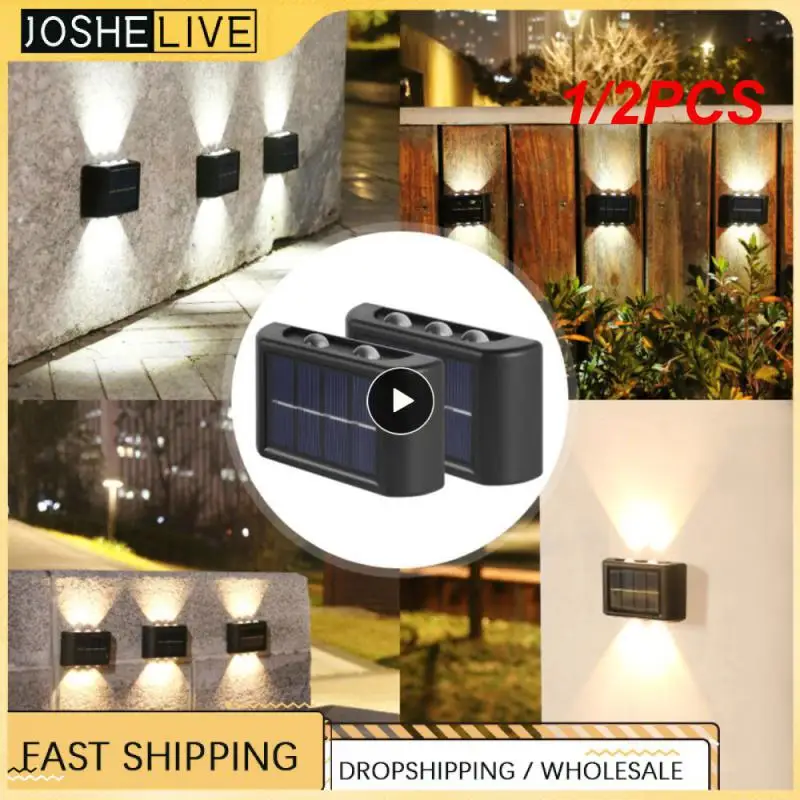 

1/2PCS Solar LED Outdoor Light Solar Lighting Sensor Lamp Streetlights Exterior Garden Decoration Garland Waterproof Solar Wall