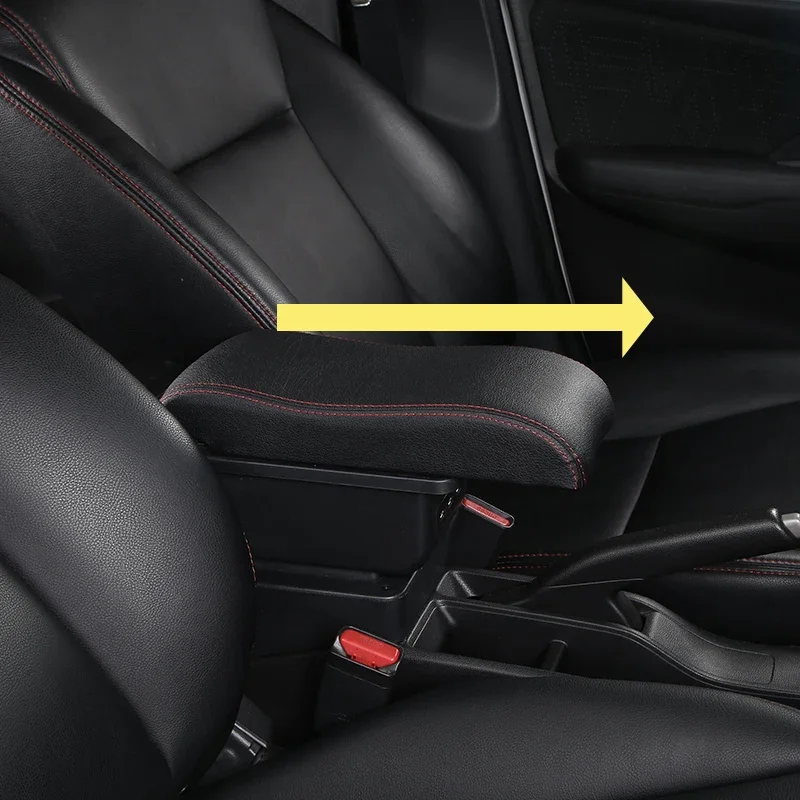 KAERGK Bracciolo Per Auto Per Peugeot 207 Console Centrale Dell'auto Doppio Strato Di Spazio Con Portabicchieri Portaoggetti Posteriore Facile Da
