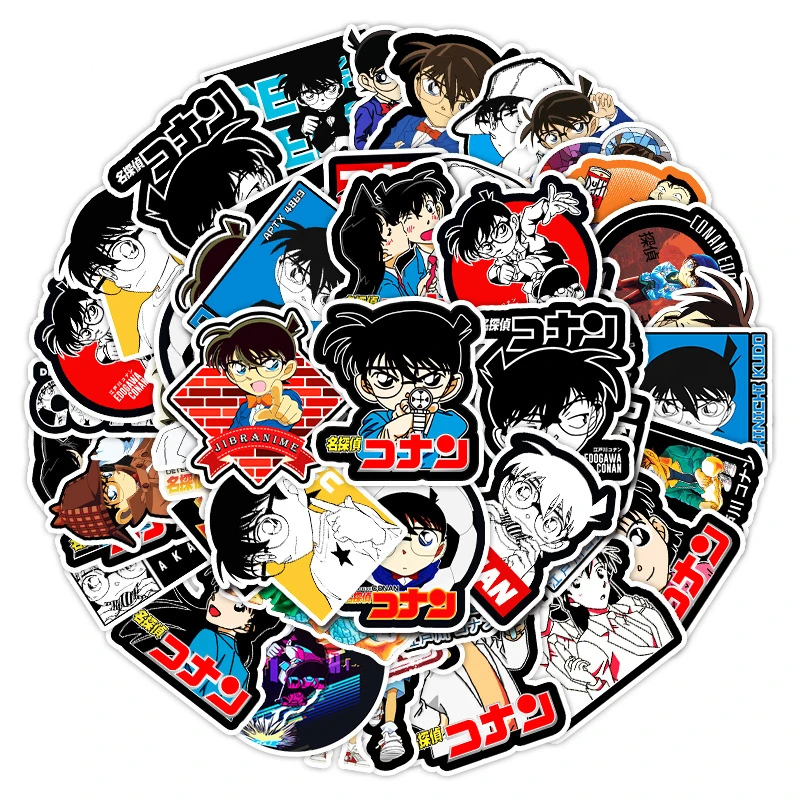 

Cartoon Anime Kawaii Detective Conan Stickers for Laptop Suitcase Stationery Waterproof Decals Album Graffiti Kids Toys Gifts