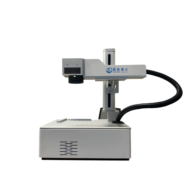 Baijie Laser Marking Machine with Cover Aluminum Mobile Phone Stainless Steel 20W 30W 50W Ring Mini Jewelry Black White Blue Dst