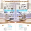 L Shaped Computer Desk, 58'' Office Desk with 3 Drawers and Bookshelf, L Shaped Corner Desk with Storage Shelves and LED Light 5