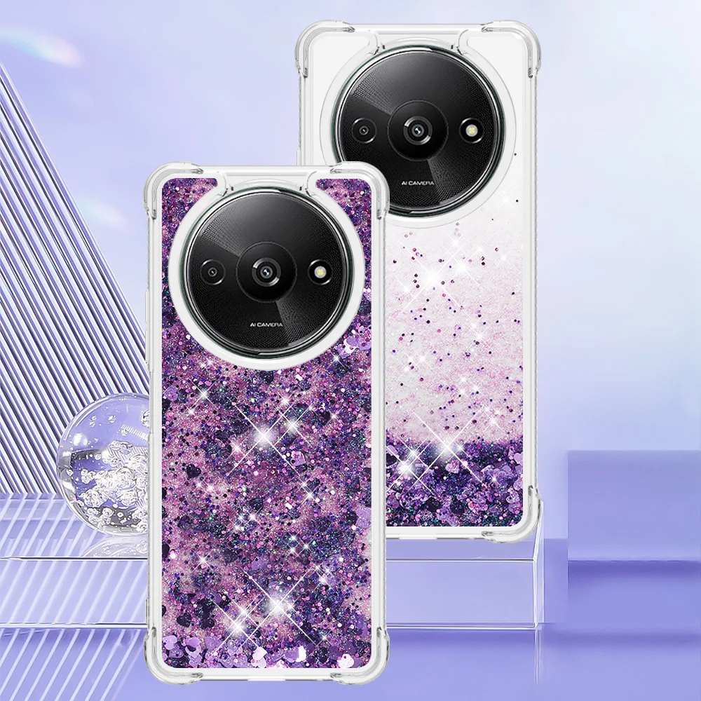 Bling Glitter Liquid Silicone Shockproof Quicksand Phone Case