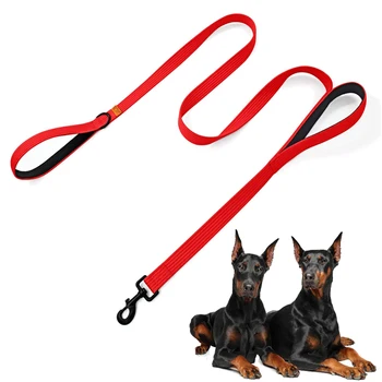 Dog Training Leash Double Handle Dog Leash Heavy Duty Webbing 2 Padded Handles Leash Long Walking Lead Small Medium Large Dogs