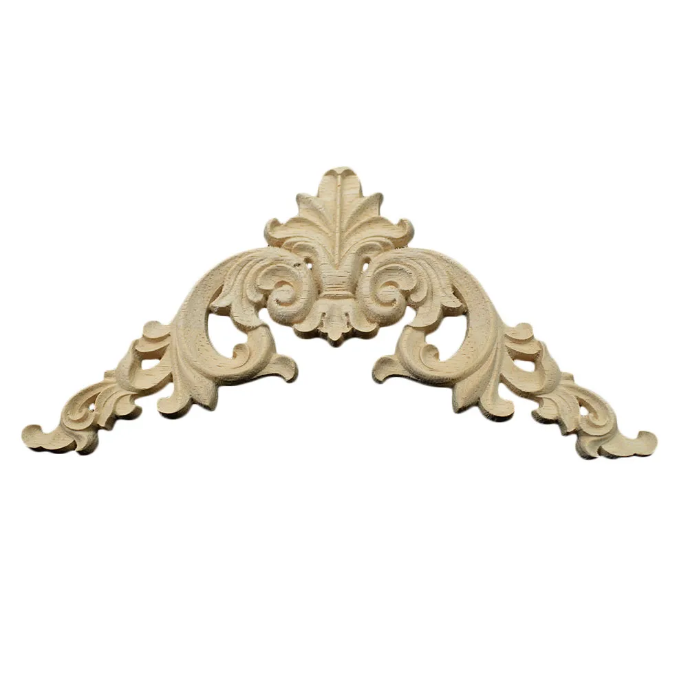 

4PCS 12-40CM Woodcarving Decal Corner Applique Frame Door Decorate Wall Doors Furniture Decorative Figurines Wooden Miniatures