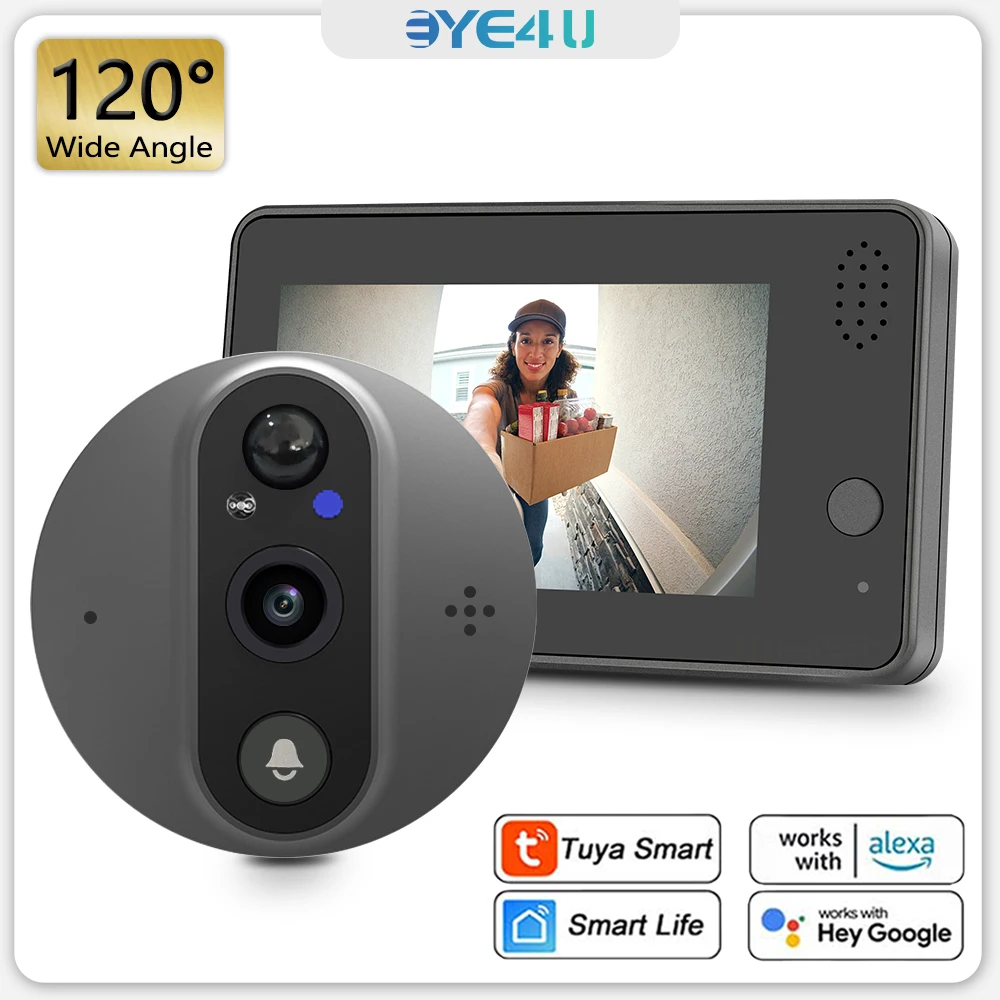 Wide Angle Wireless Peephole Camera With Motion Sensor Peep
