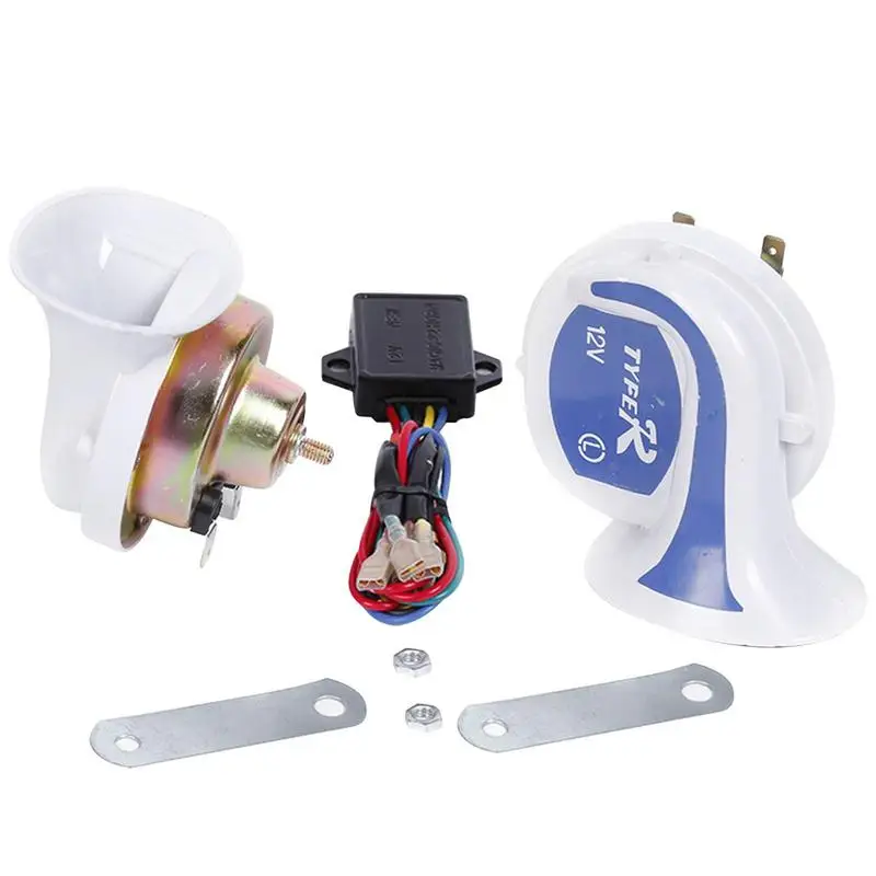 

FARBIN Snail Air Horn 1 Pair Electric Snail Horn Speaker Waterproof Universal With Compressor Relay Harness 12V 150db Super Loud