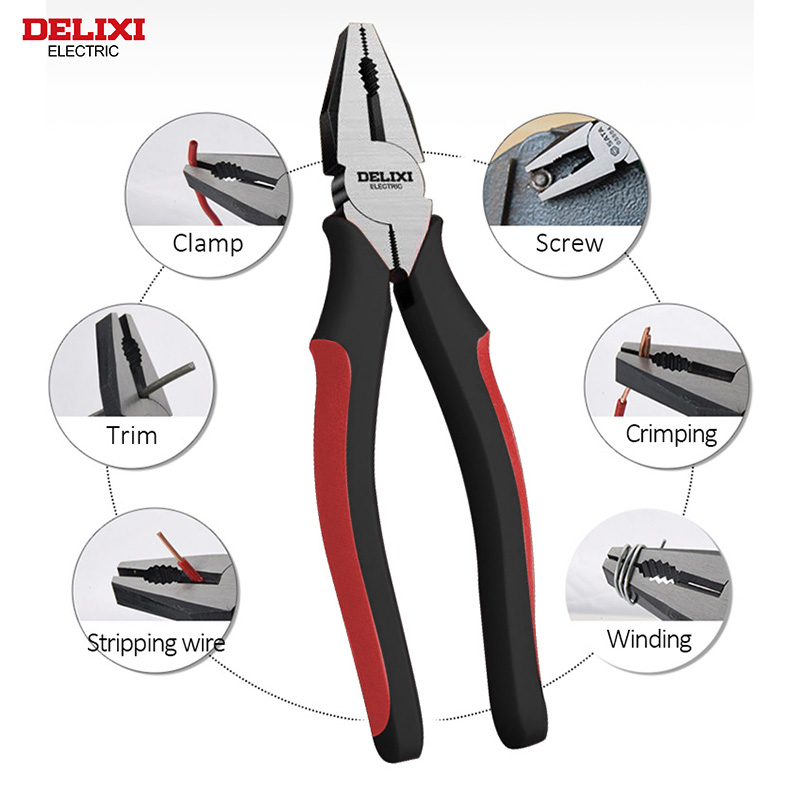 DELIXI ELECTRIC Wire Pliersï¼Sharp Large Opening Diagonal Pliers Needle Nose Pliersï¼for Cuttingï¼Twisting and Clamping MetalWires