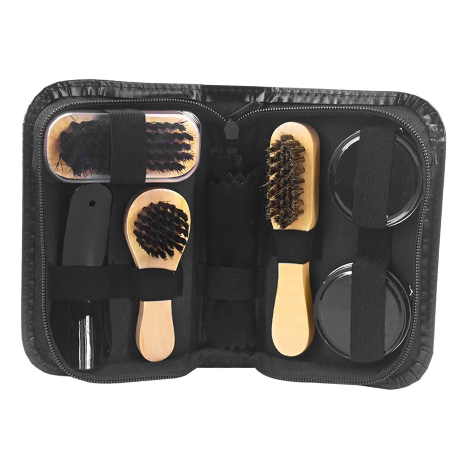 مجموعة العناية بالأحذية للسفر مع حقيبة أحذية جلدية...