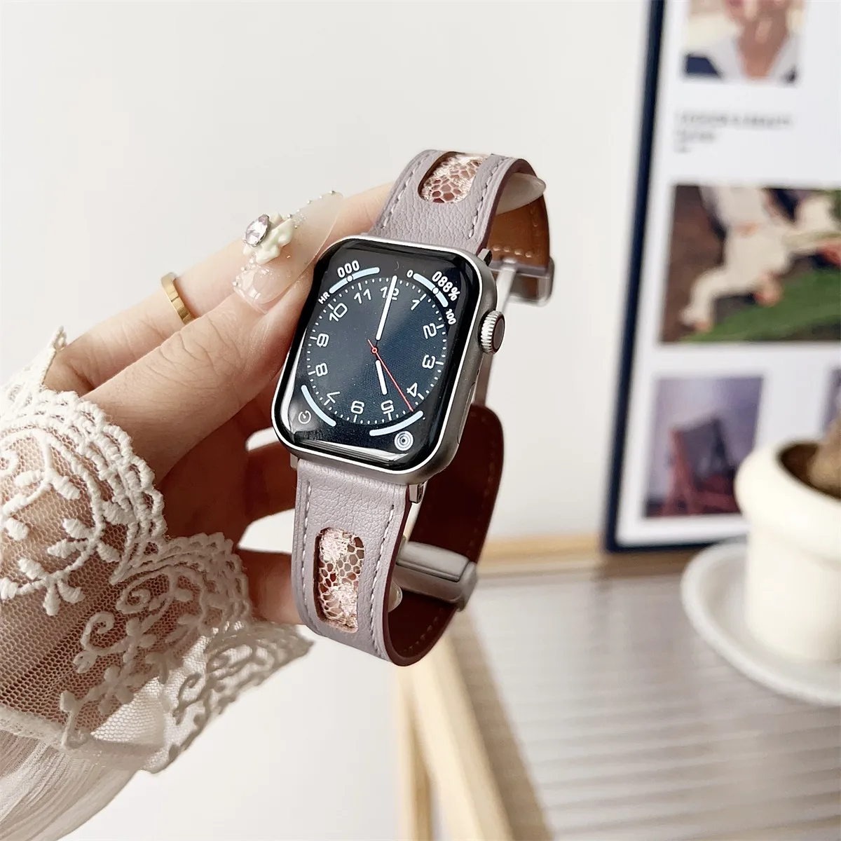 Watch Band For iWatch 42/44/45/46/49mm 38/40/41mm PU Leather Fashion Watch Strap For Watch Series Ultra2 Series 10/9/8/7/6/5/4/3/2/1_voghion.com