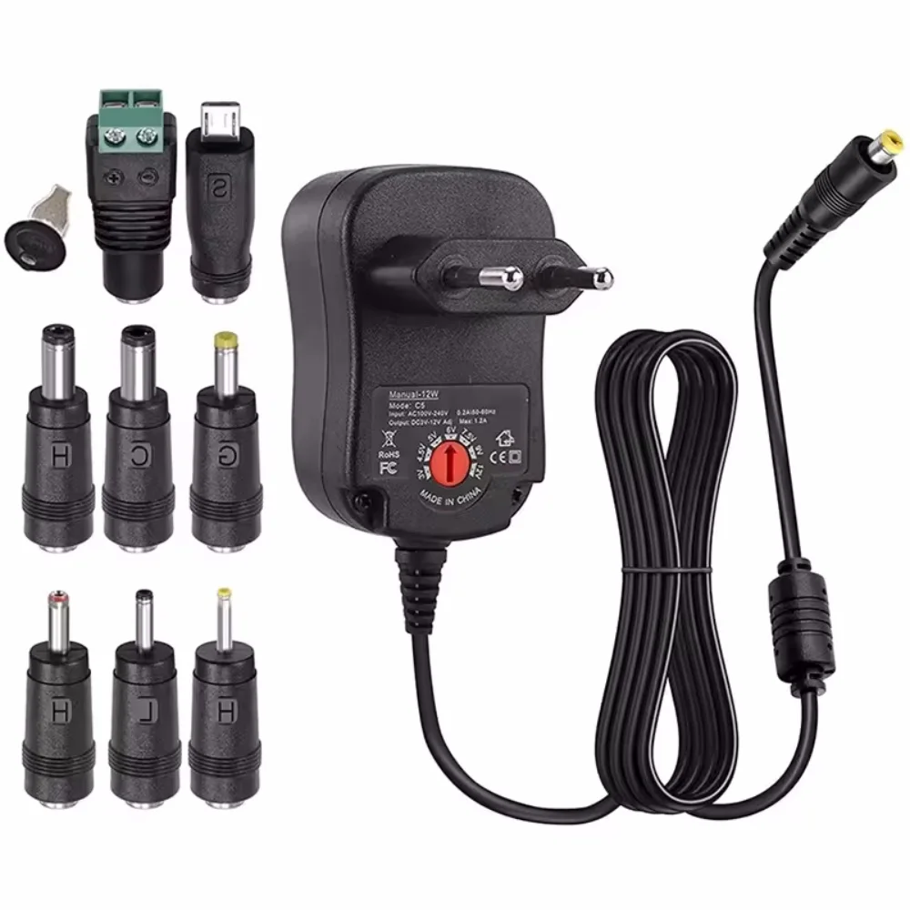 3V 4.5V 5V 6V 7.5V 9V 12V 2A/2.5A AC/DC 어댑터 미국/EU 조절 가능 전원 어댑터 USB 범용 충전기 스위치 전원 공급 장치