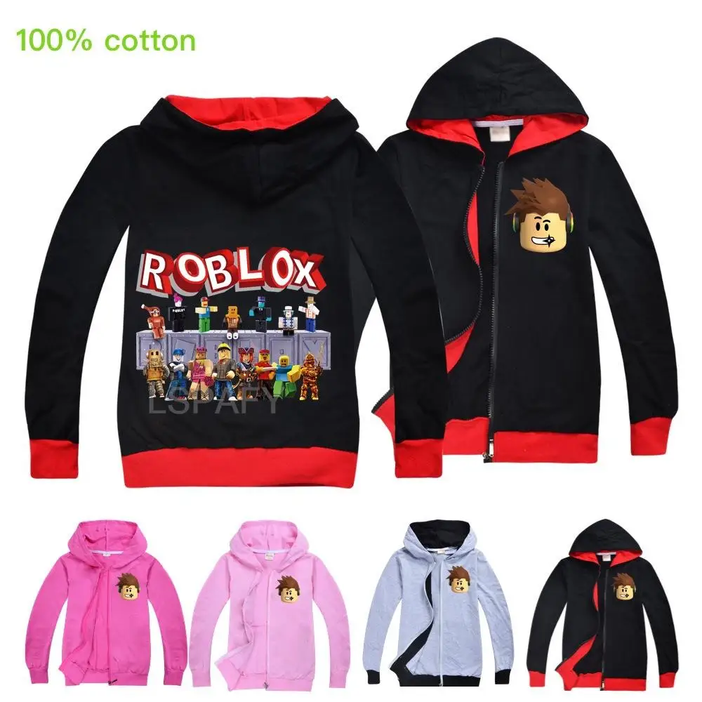 Hot Roblox Kids Jackets For Boys Spring And Autumn Clothes Fashion Outerwear 3-12Y Windbreaker Jackets Baby Hooded Coat