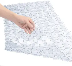 Slip - Resistant Waterproof Bath Mat with Suction Cups - 88x40cm (Clear)