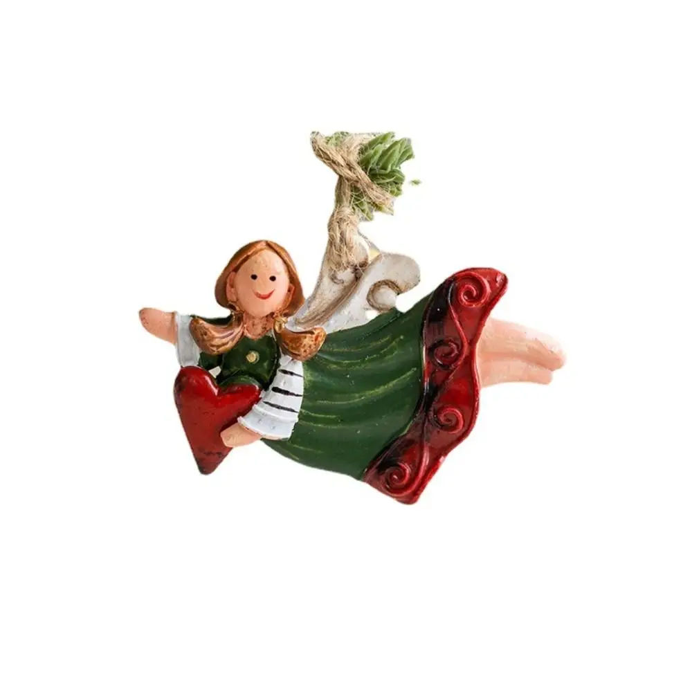 Resin Xmas Tree Embellishment Welcome Door Hanging Pendants Santa Claus Cartoon Angel Doll Drop Ornaments Christmas Decor