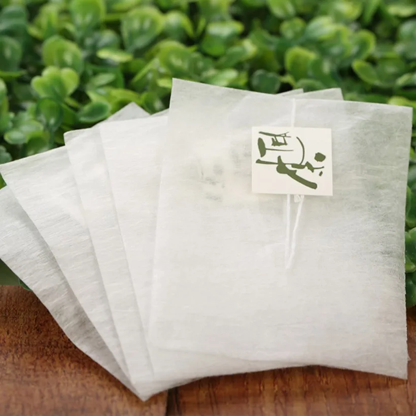 100pcs/lot PLA Biodegraded Corn Fiber Empty Disposable Tea Bag Filter Line Length 17cm disposable tea filter bags disposable tea bags