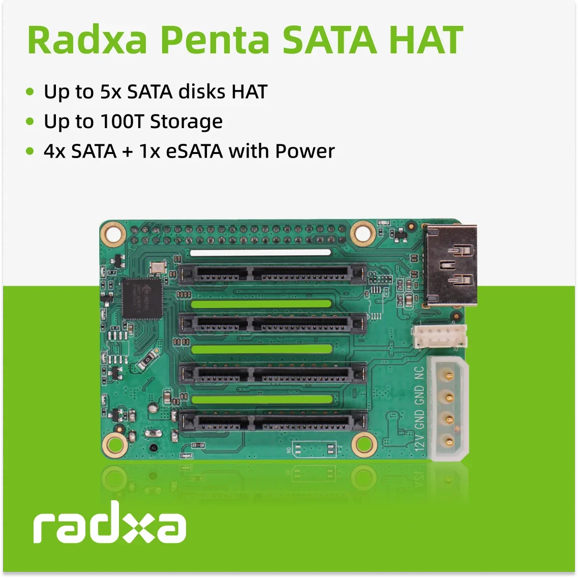 Raspberry Pi Raspberry Pi 5 Penta SATA HAT-Up to 5x SATA disks HAT