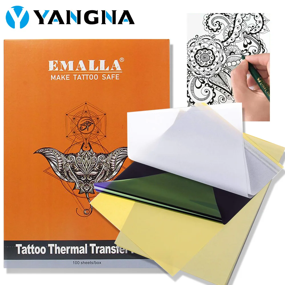 10/30/50/100pcs Tattoo Transfer Paper Copy Carbon Tracing Paper Thermal Stencil for Tattoo Transfer Machine Tattoo Accessories
