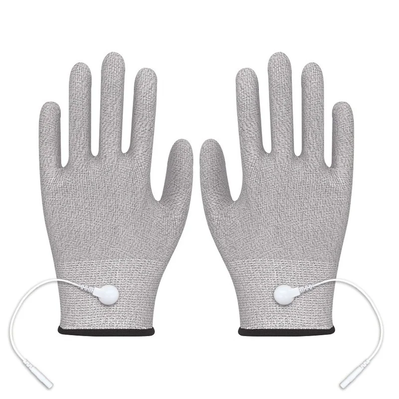 Massage Gloves 1 Pair Massage Electrode Gloves Conductive Electrode Massage Therapy Gloves Therapy Hand Massager Electrotherapy Lead Wires