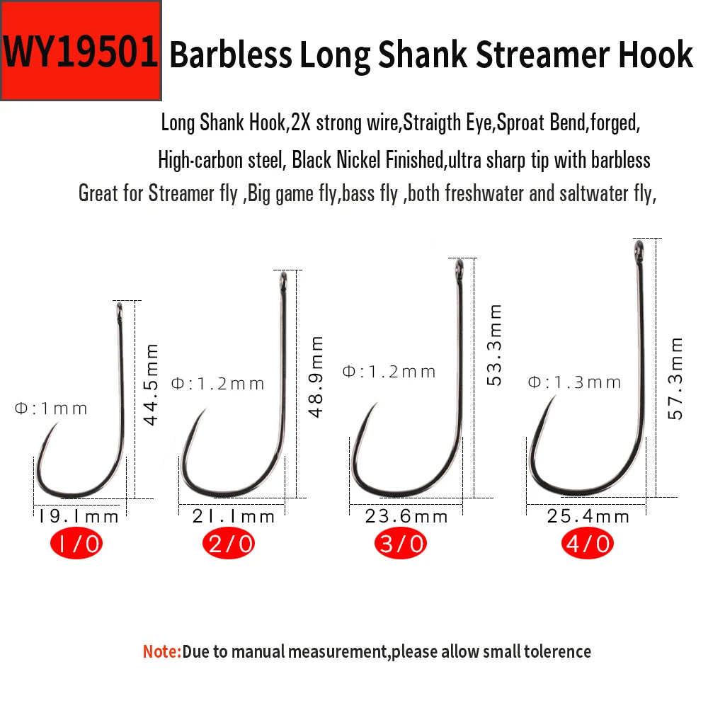 Vampfly 20pcs Barbless Fly Tying Hook Curved Nymph Stonefly Klink Hook Fly  Fishing Hooks Trout Fishing Hooks Fishing Tackle