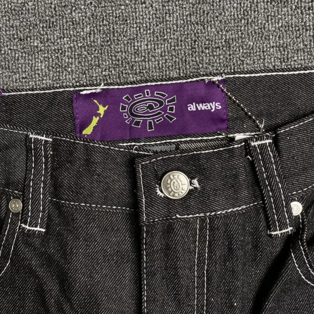 New Always Jeans High quality Printed Embroidery Straight Jeans Black Pants Men Jeans Printing Trend Street Wear AlwaysJeans Men 3