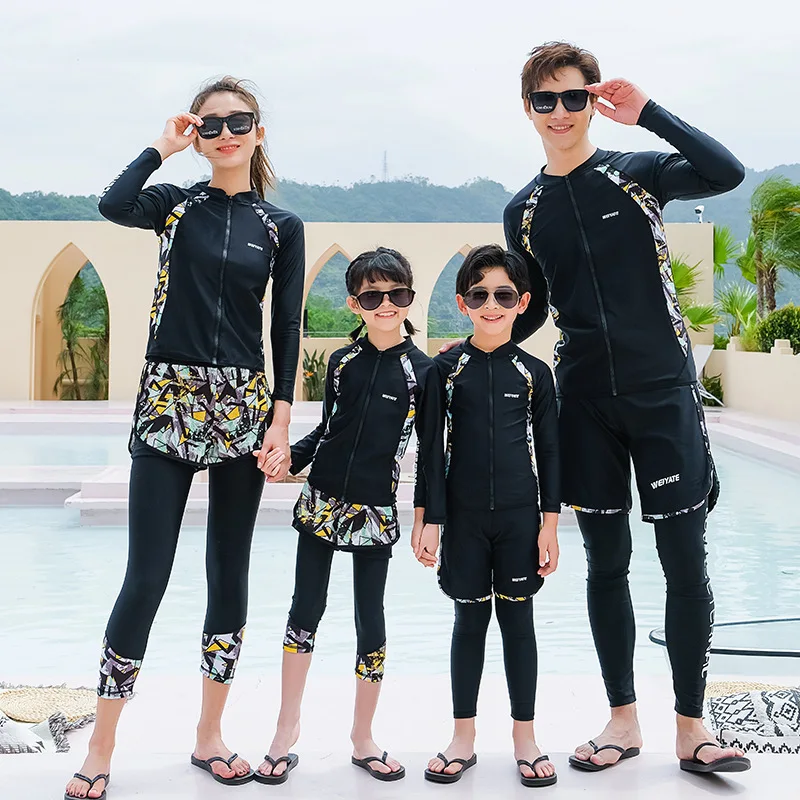 Ancobear New Korea Family Kids Boys Girls Diving Swimsuit Conservative Split Swimwear Sports Large Vacation Beach Men Swimwear