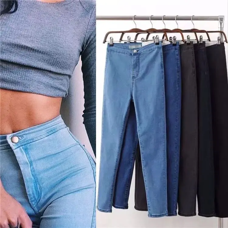 Sexy lace button design slim slim pants
