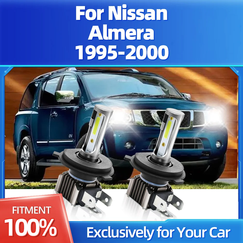 

2Pcs Canbus H4 LED Headlight DOB Chip Auto Headlamp 6000K 1:1 Size Wireless For Nissan Almera 1995 1996 1997 1998 1999 2000