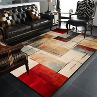 Abstract Geometry Carpet Retro American Carpets Living Room Large Home Decor Soft Rug Anti-slip Washable Mat ковер tapete tapis 1