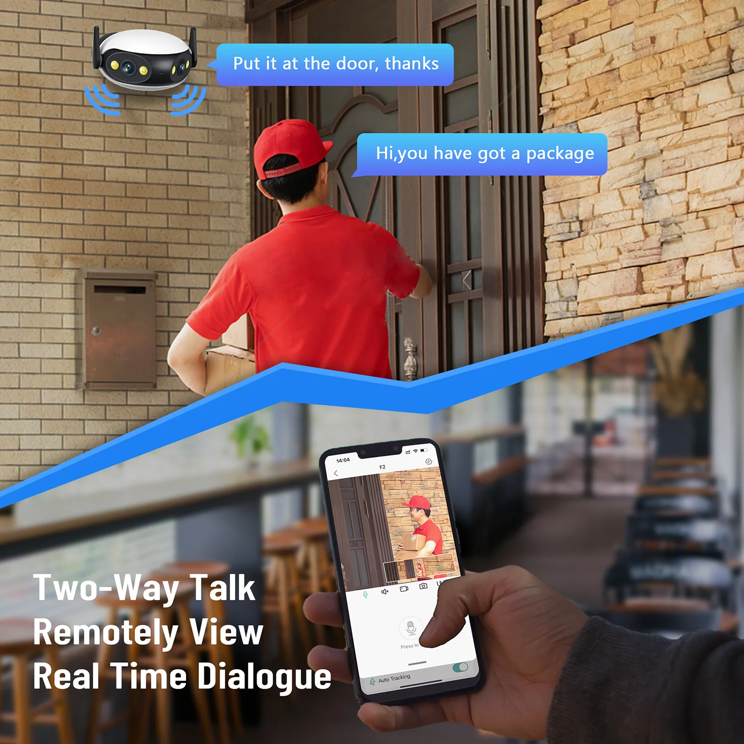 4K 8MP Security Camera Outdoor WiFi Dual Lens Video Surveillance Smart Home 180° Wide Angle Panoramic View Webcam USB Port Power 3