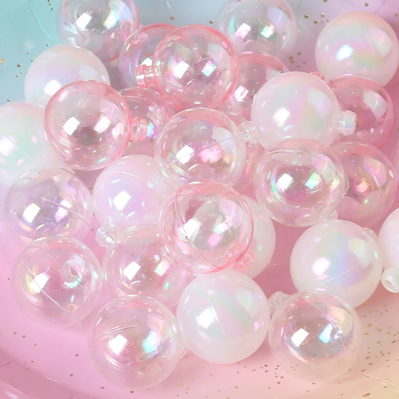10pcs 투명 레이저 볼 케이크 토퍼 베이킹 장식품 웨딩 베이비 샤워 생일 파티 용품 크리스마스 트리 장식