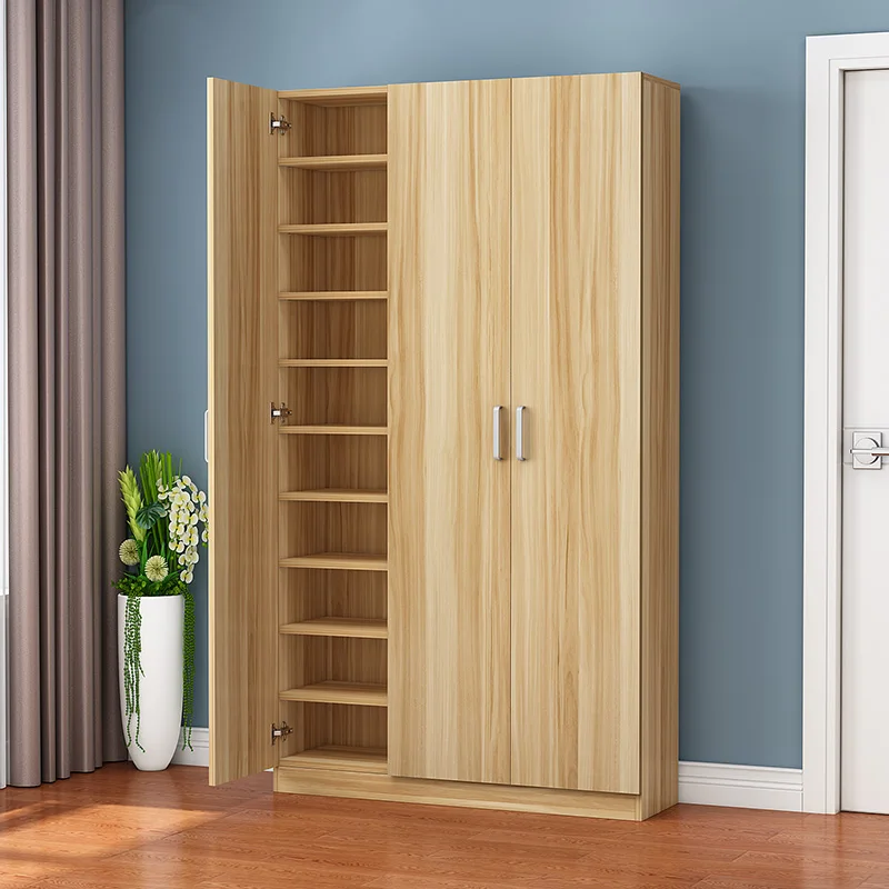 Balcony Shoe Cabinet Home Entrance Large Capacity Solid Wood Shoe Rack Cabinet Storage