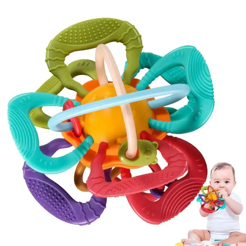 Teething Toys Baby Grasping Ball Toy Baby Hand Catching Ball