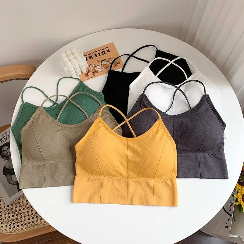 

Лидер продаж, пикантный жилет для девушек с лямкой через шею, женский летний красивый дышащий уличный Топ без косточек