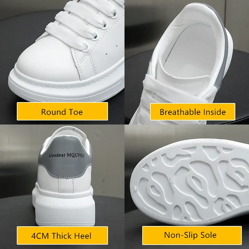 Women's Running Shoes Fashion Breathable Walking Sneakers Thick Sole Platform Shoes Women Feminino White Vulcanized Sneakers