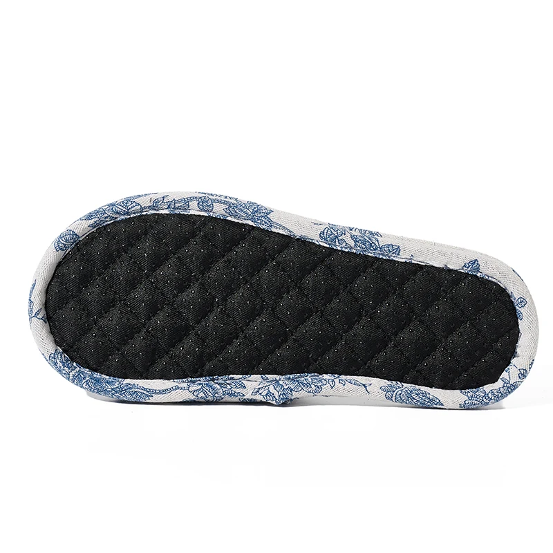 Home Slippers Soft Cotton Floral Floor Shoes Lightweight Antislip Indoor...