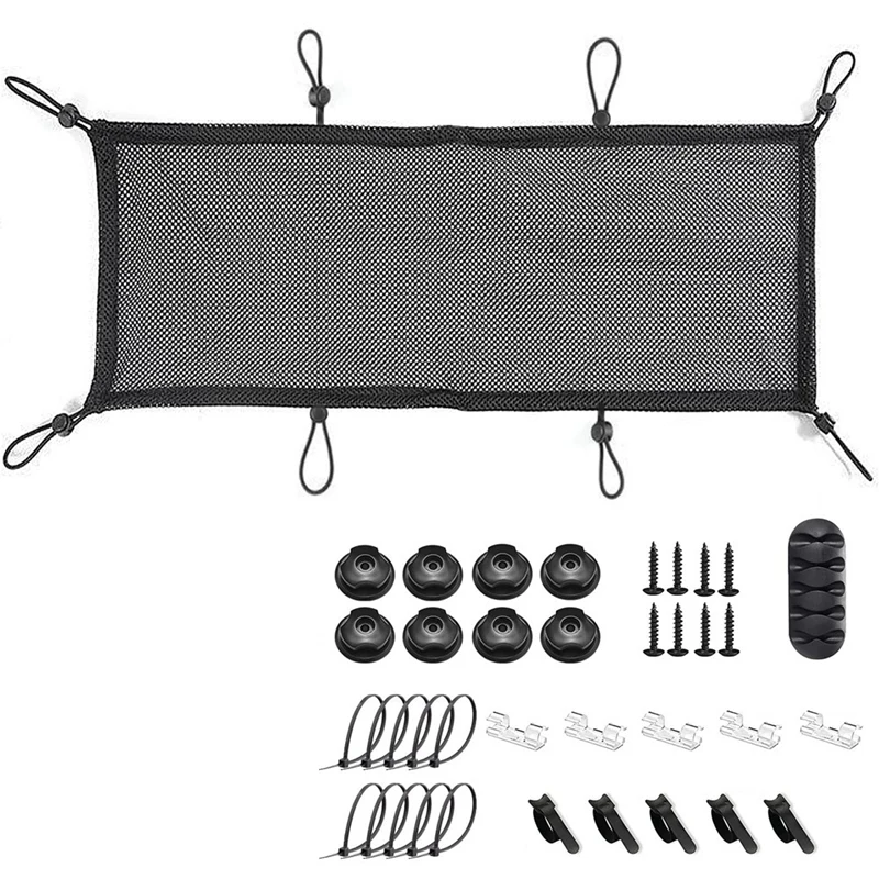 

Under Desk Cable Management Net, Under Table Cord Management Mesh Organizer Flexible Wire Hiders Reusable Durable 70X30cm