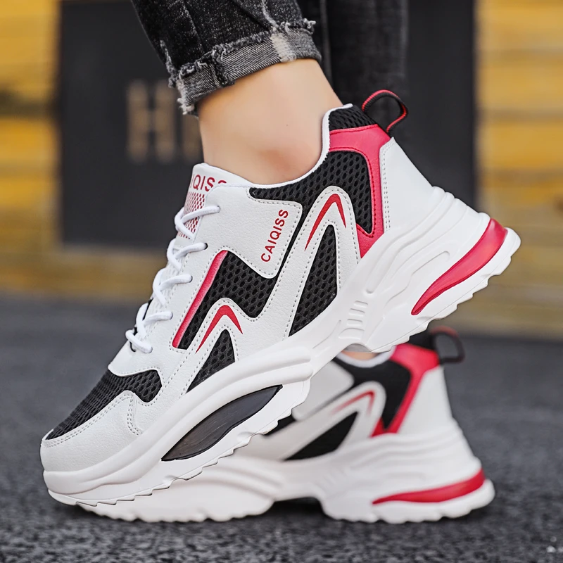 

2023 New Shoes for Men Cross-tied Men's Vulcanize Hot Sale Shoes Round Head Color Matching Casual Light Breathable Mesh Sneakers