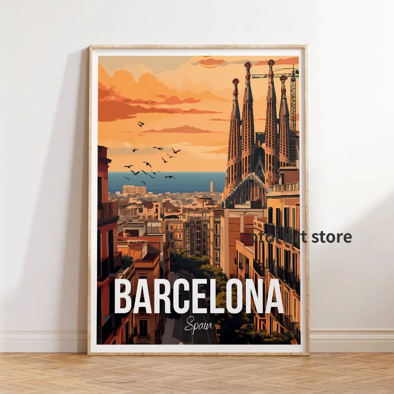 City Travel Art Poster New York/Havana/paris/Barcelona