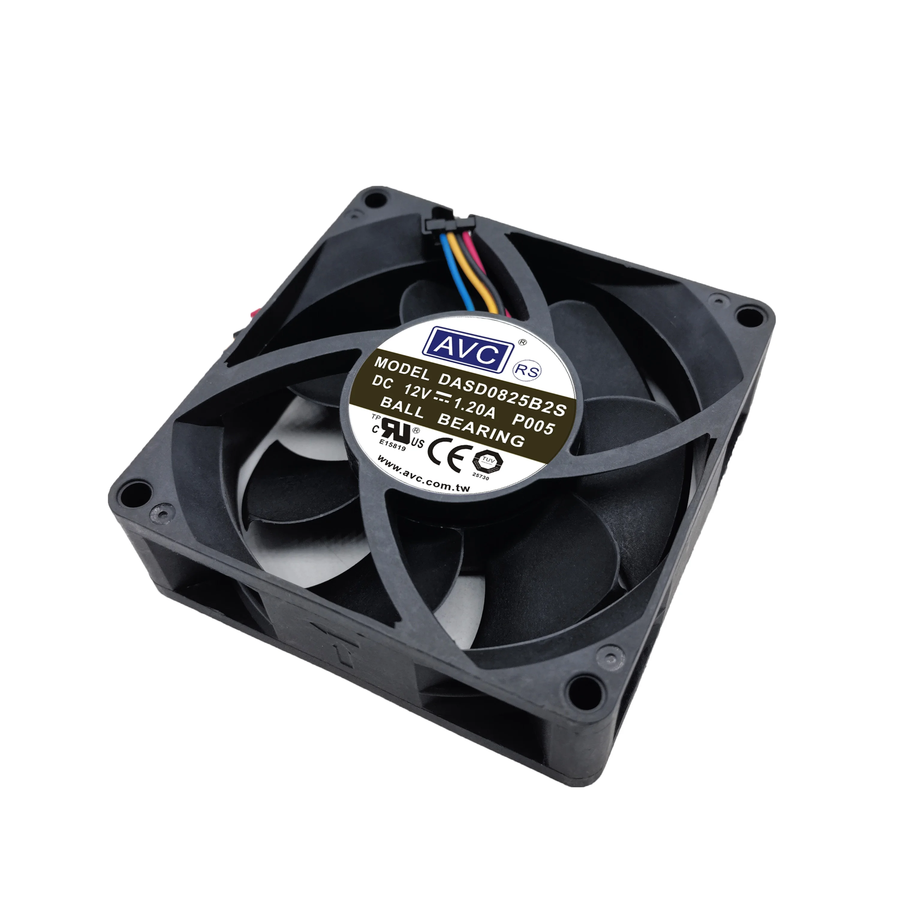 AVC DASD0825B2S 80mm 12V 1.20A 고속 서버 냉각 팬 PWM, 서버 섀시용 듀얼 볼 80x80x25mm