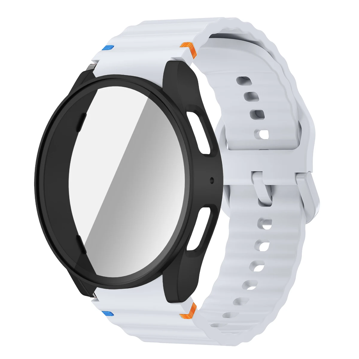 Silicone Watch Strap with Case and Screen Protector for 40-44mm Smartwatches - Durable Wrist Accessory