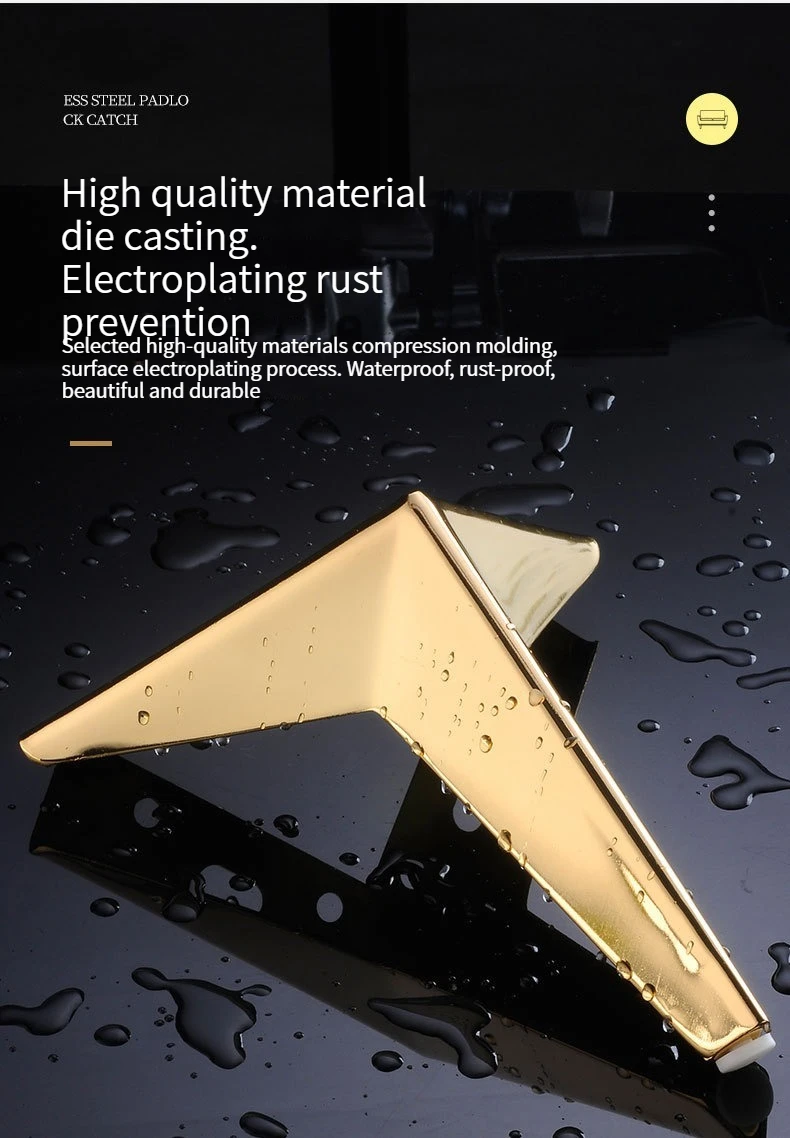 Description Picture 5 of item4Pcs Rhombic triangle metal furniture hardware Furniture Feet, Cupboard Height Bed Foot Sofa Feet 10/13/15/17CM with Screws