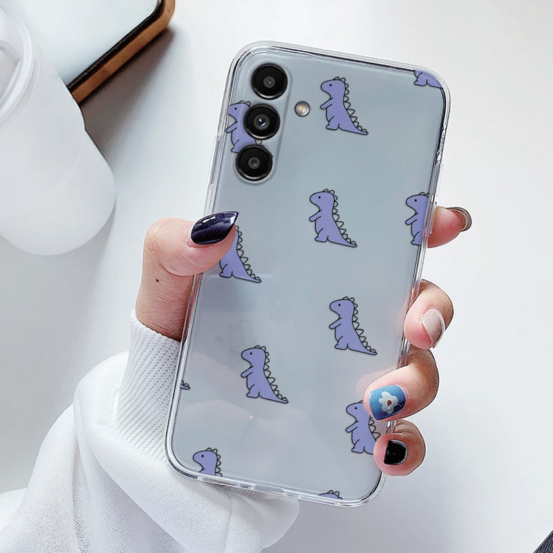 Clear Floral Cartoon Heart Shockproof Soft TPU Case - Transparent Cover